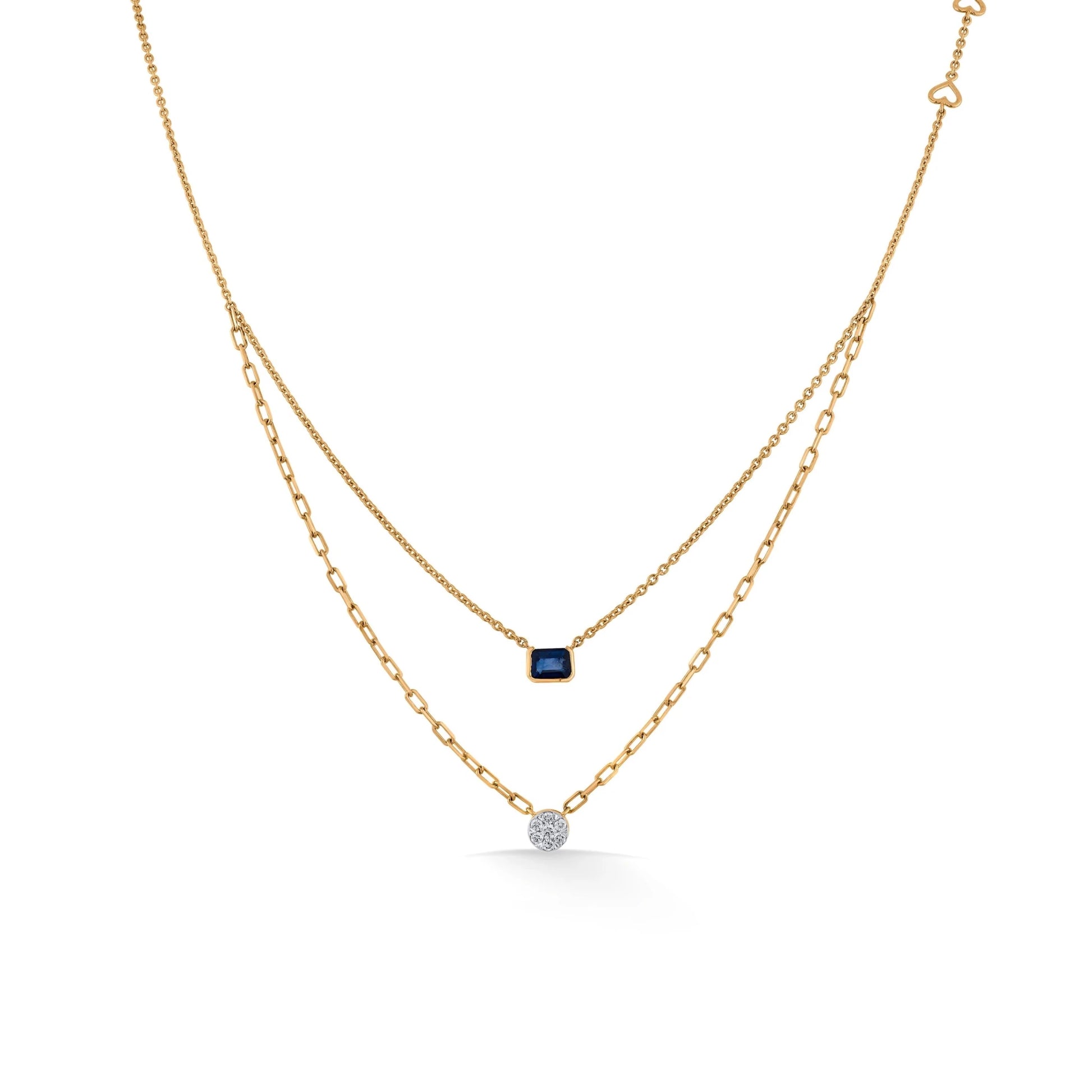 Golden Link Luxe Teardrop Symphony Necklace - Zen Diamond India