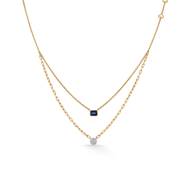 Golden Link Luxe Teardrop Symphony Necklace - Zen Diamond India