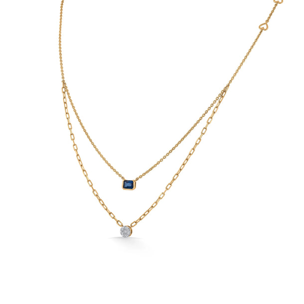 Golden Link Luxe Teardrop Symphony Necklace - Zen Diamond India