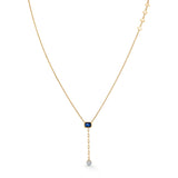 Golden Radiance Oval Halo Glam Necklace - Zen Diamond India