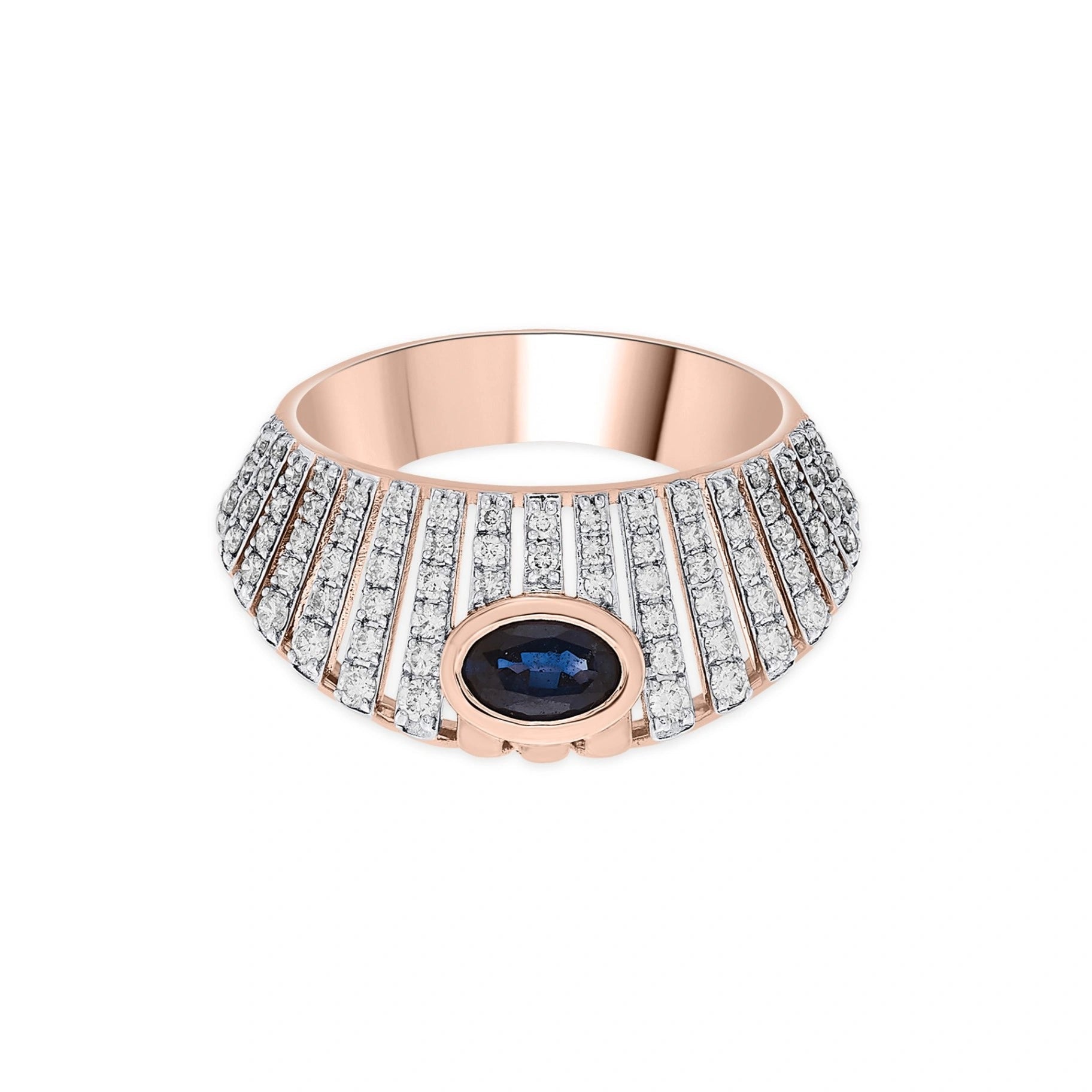 Tryst Radiant Tiered Sapphire Ring - Zen Diamond India