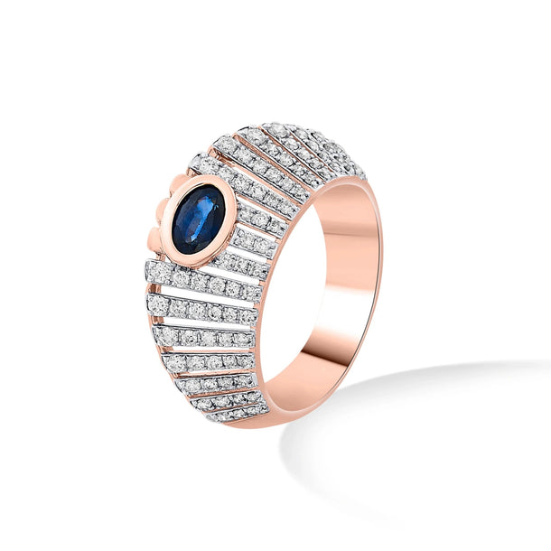 Tryst Radiant Tiered Sapphire Ring - Zen Diamond India
