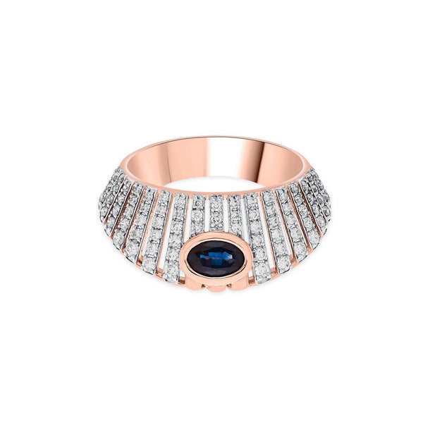 Tryst Radiant Tiered Sapphire Ring - Zen Diamond India