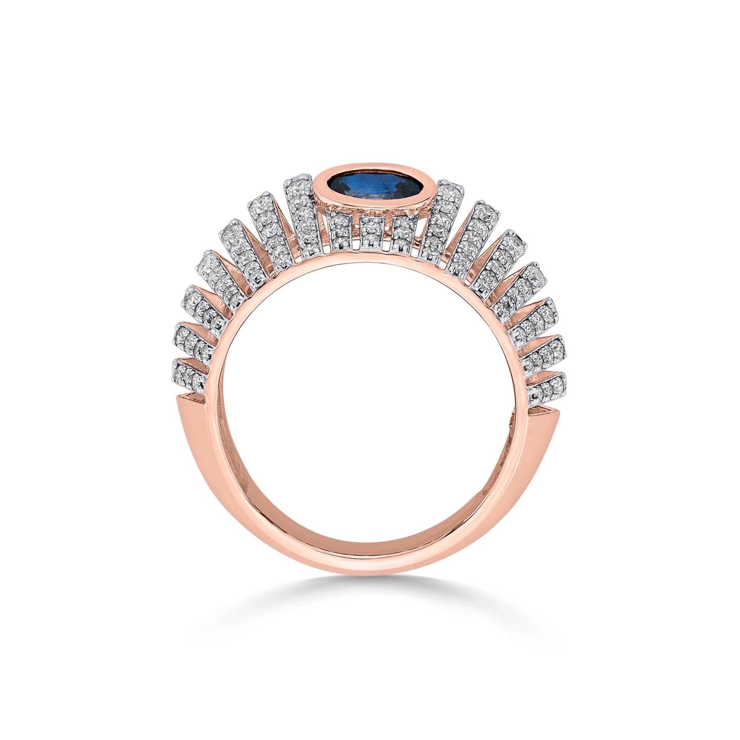 Tryst Radiant Tiered Sapphire Ring - Zen Diamond India