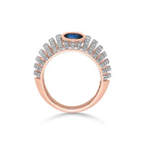Tryst Radiant Tiered Sapphire Ring - Zen Diamond India