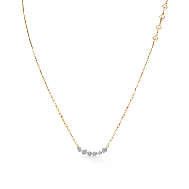 Golden Hearts Diamond Arc Majesty Necklace - Zen Diamond India