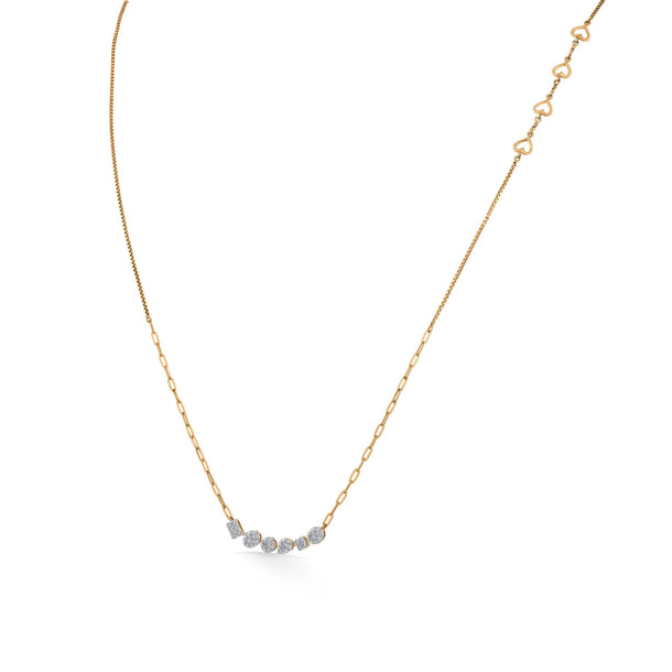 Golden Hearts Diamond Arc Majesty Necklace - Zen Diamond India