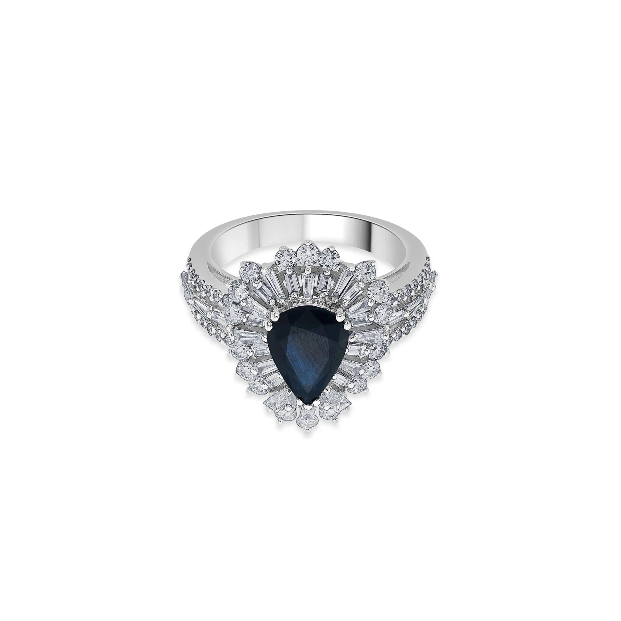 Toren Royal Sapphire Sunburst Ring - Zen Diamond India