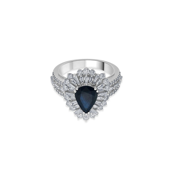 Toren Royal Sapphire Sunburst Ring - Zen Diamond India