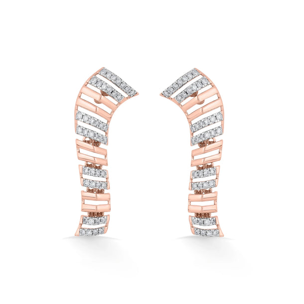 Tryst Modern Contour Earrings - Zen Diamond India