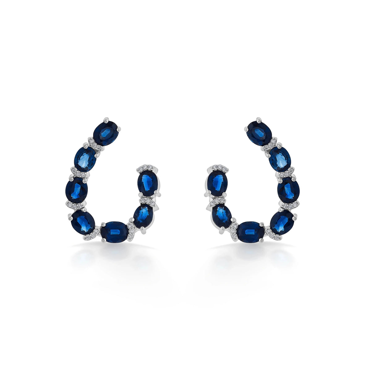 Toren Midnight Sapphire Hoops - Zen Diamond India