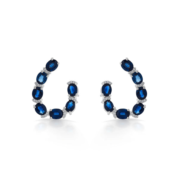 Toren Midnight Sapphire Hoops - Zen Diamond India