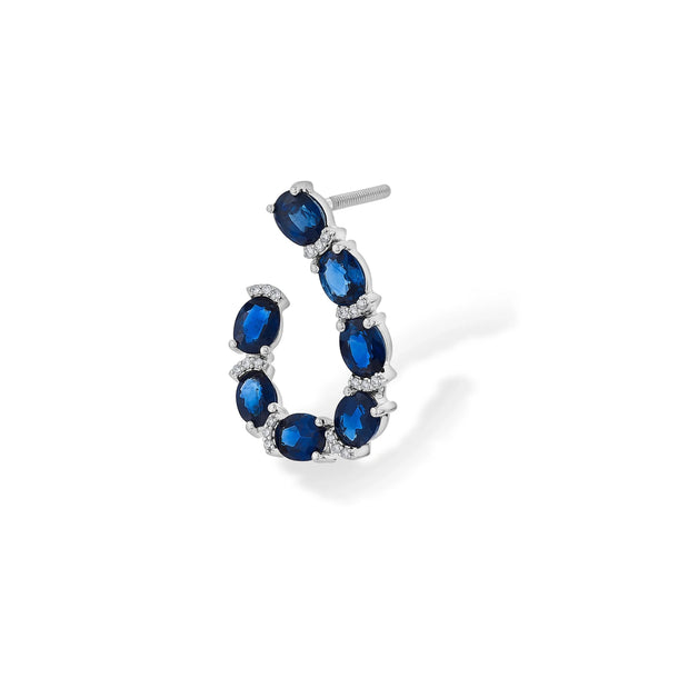 Toren Midnight Sapphire Hoops - Zen Diamond India