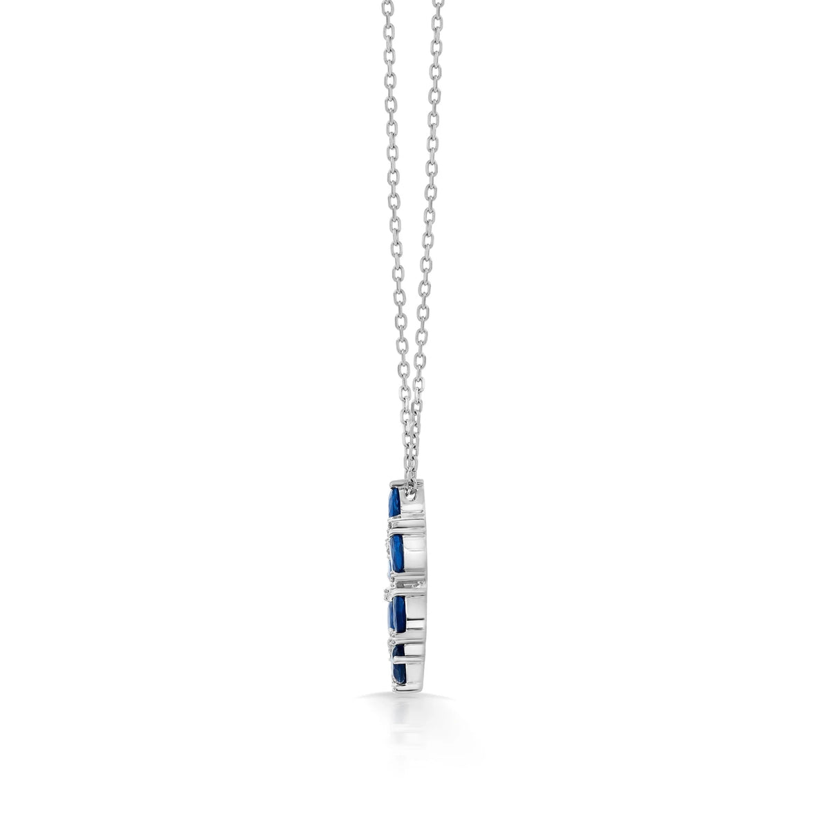 Toren Sapphire Crescent Bloom Pendant - Zen Diamond India