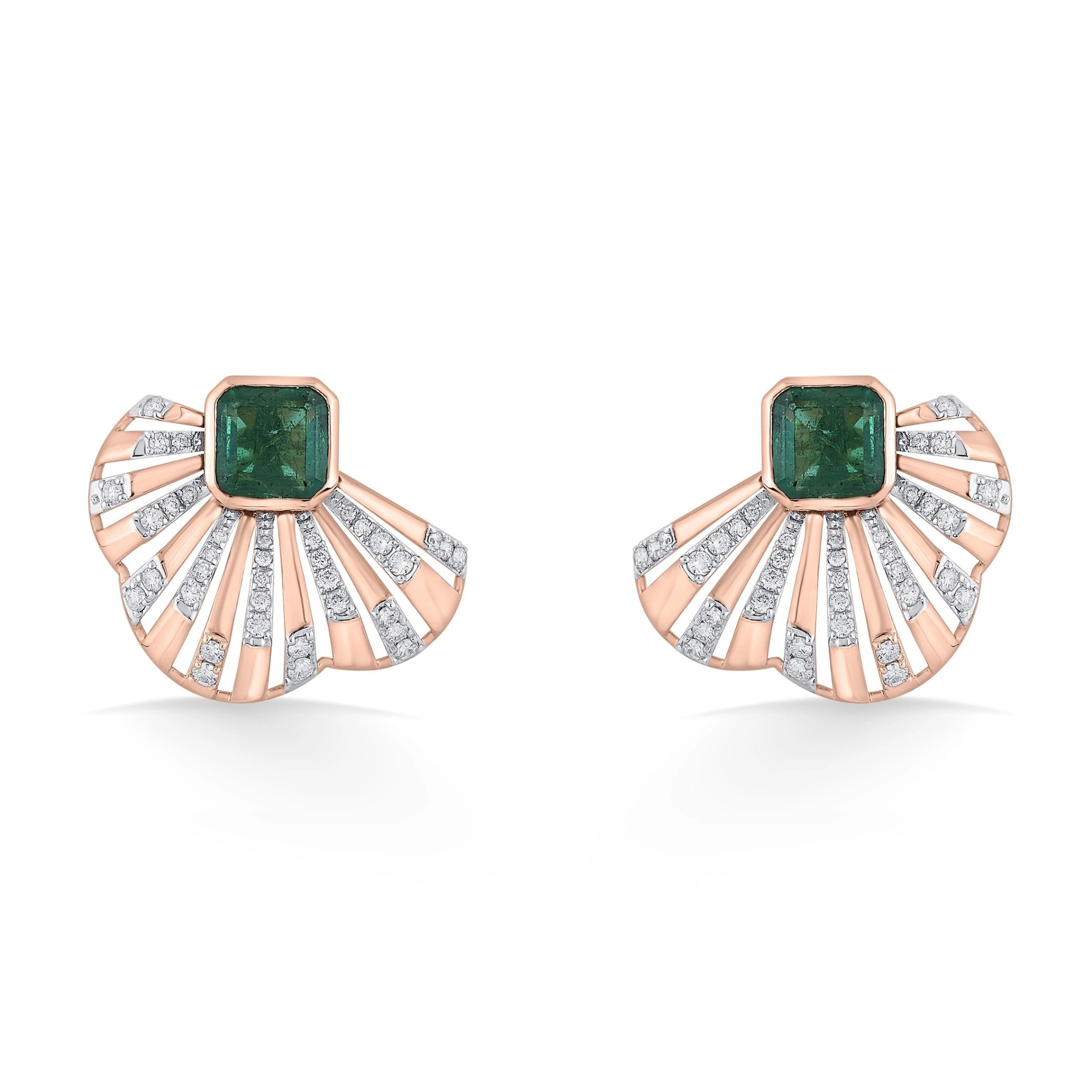 Tryst Emerald Gatsby Earrings - Zen Diamond India
