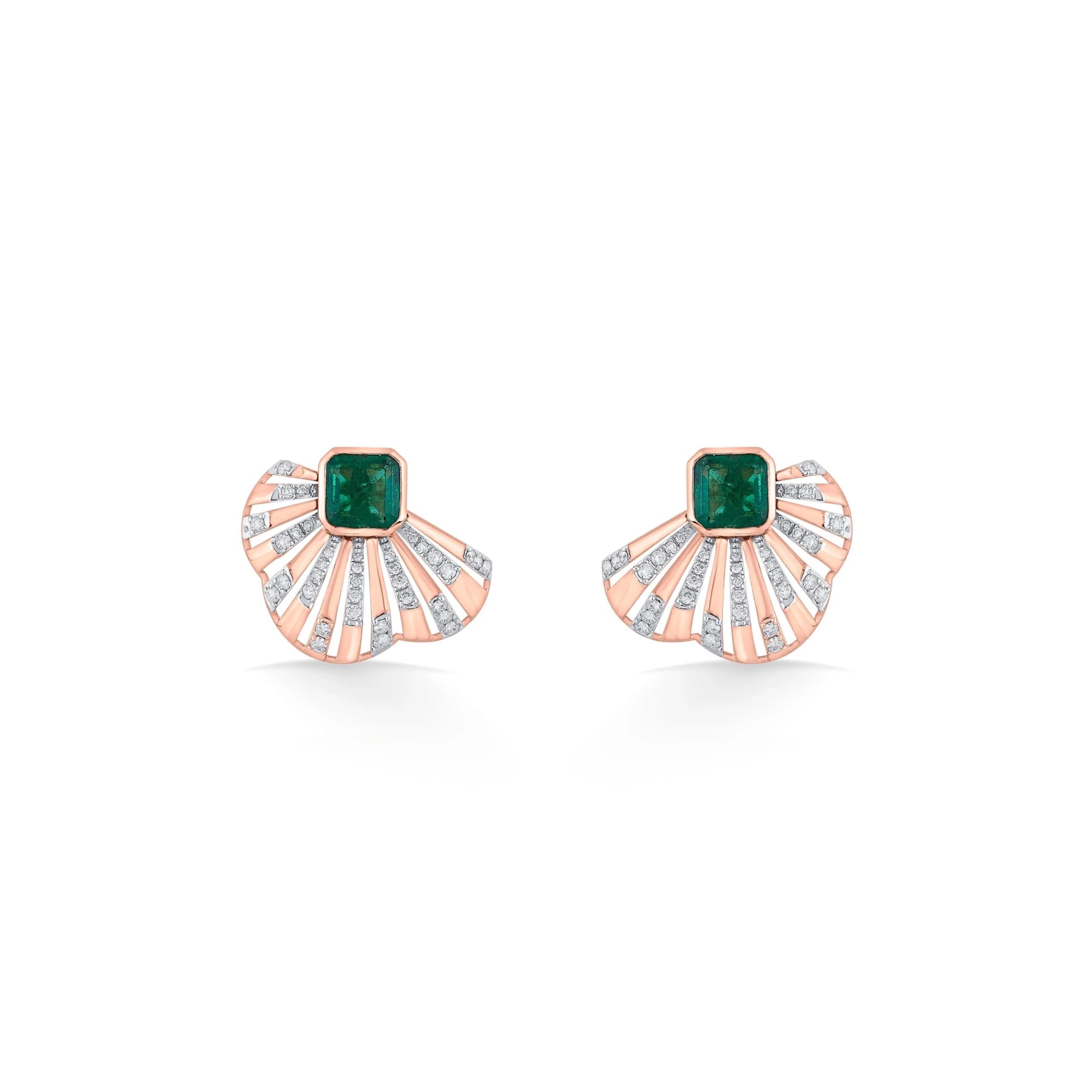 Tryst Emerald Gatsby Earrings - Zen Diamond India