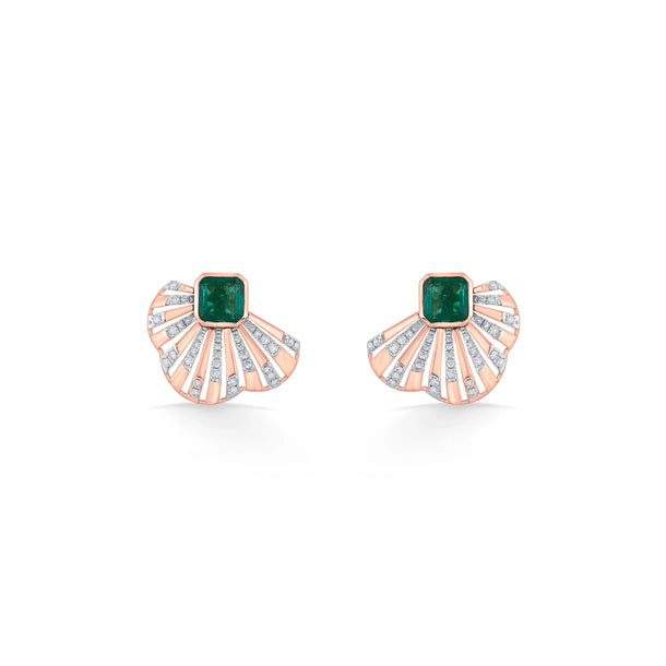 Tryst Emerald Gatsby Earrings - Zen Diamond India
