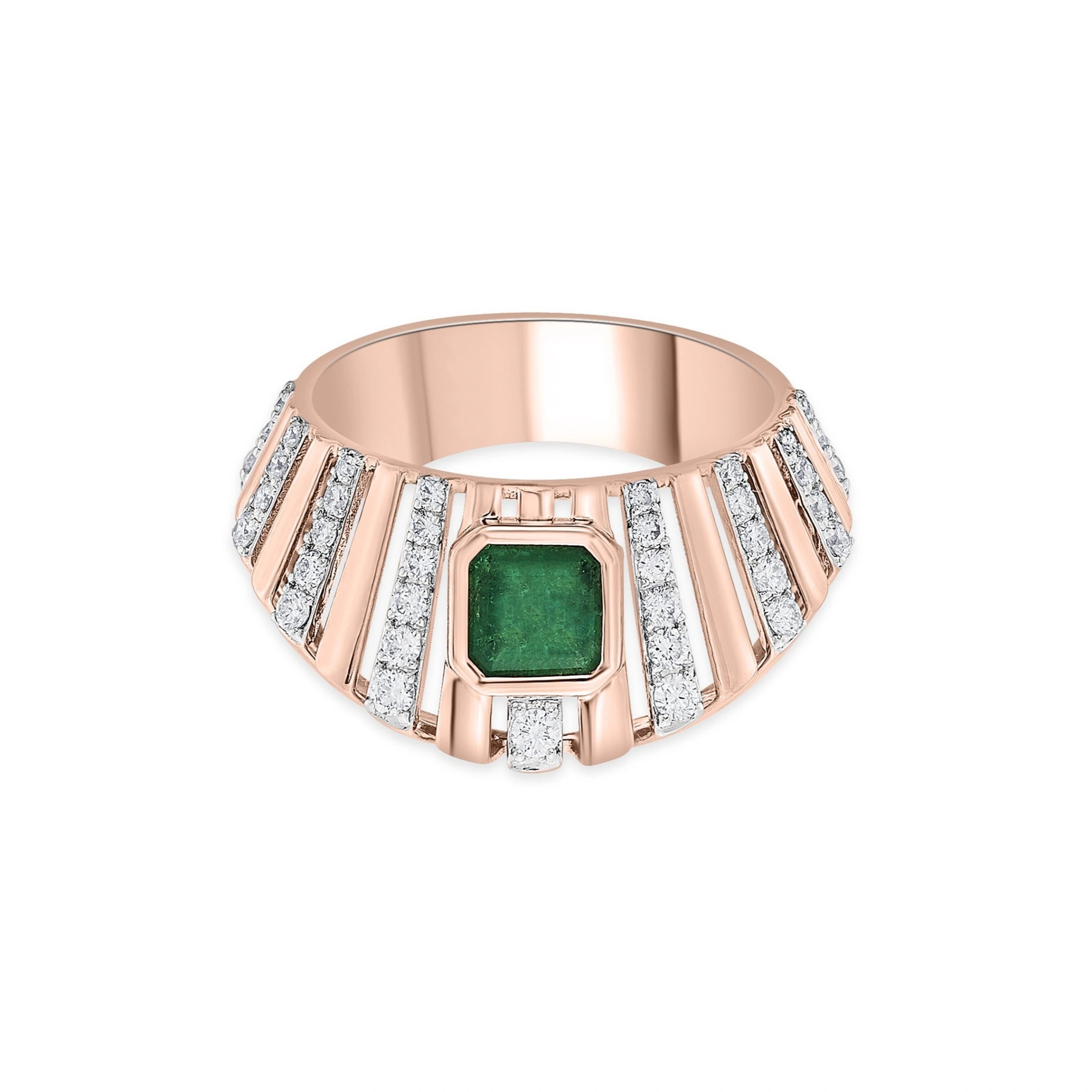Tryst Vibrant Prism Emerald Ring - Zen Diamond India