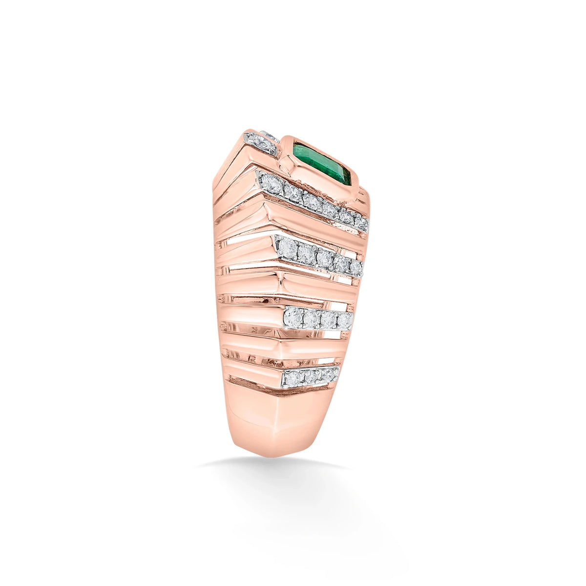 Tryst Vibrant Prism Emerald Ring - Zen Diamond India