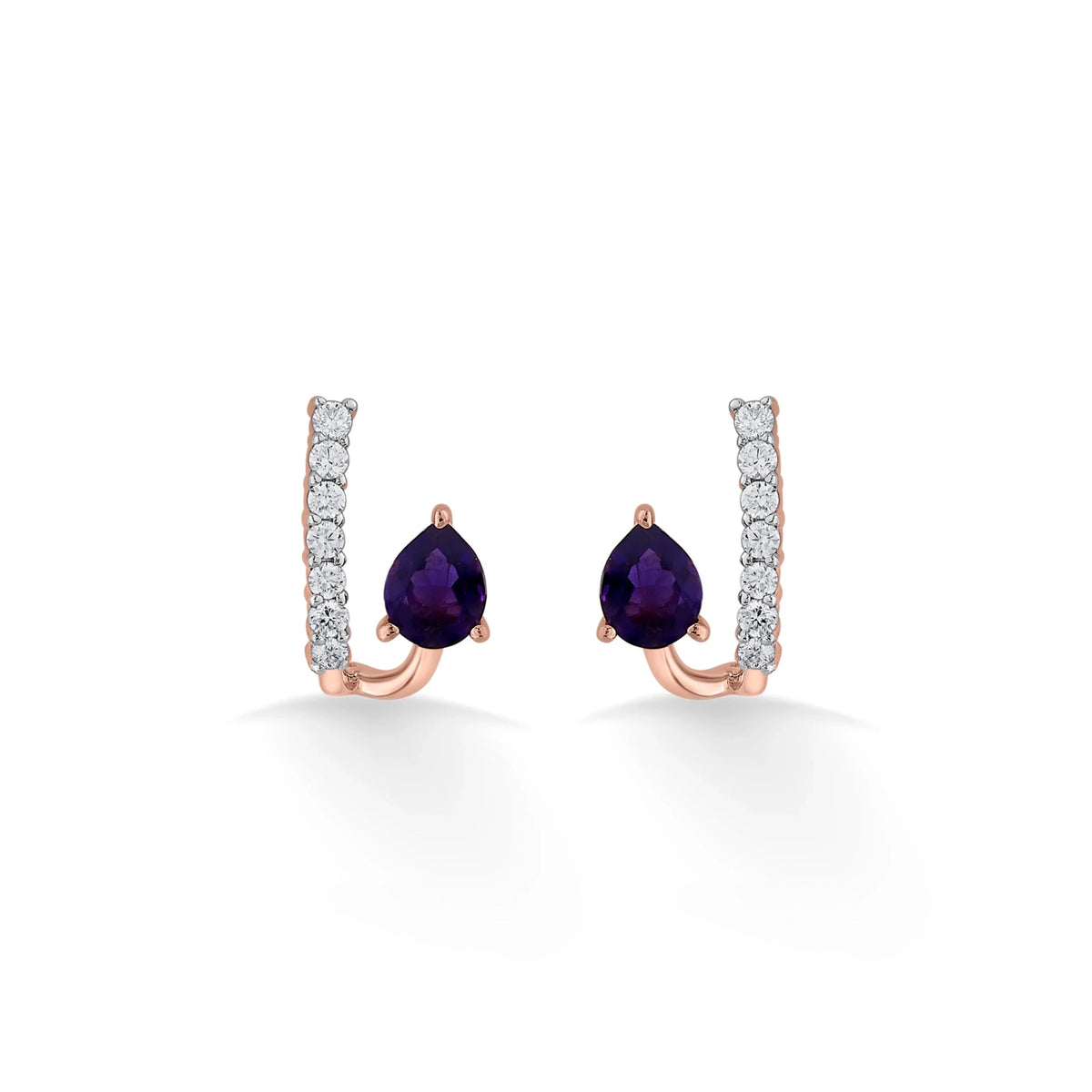 Color Pop Amethyst Drop Radiance Earrings - Zen Diamond India