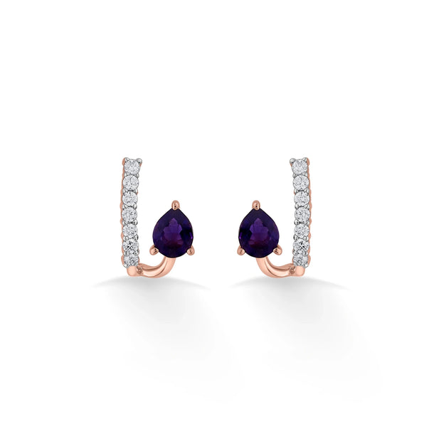 Color Pop Amethyst Drop Radiance Earrings - Zen Diamond India