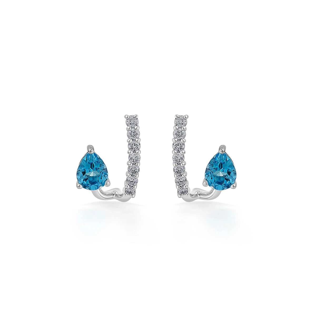 Color Pop Blue Topaz Teardrop Glow Earrings - Zen Diamond India