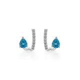 Color Pop Blue Topaz Teardrop Glow Earrings - Zen Diamond India