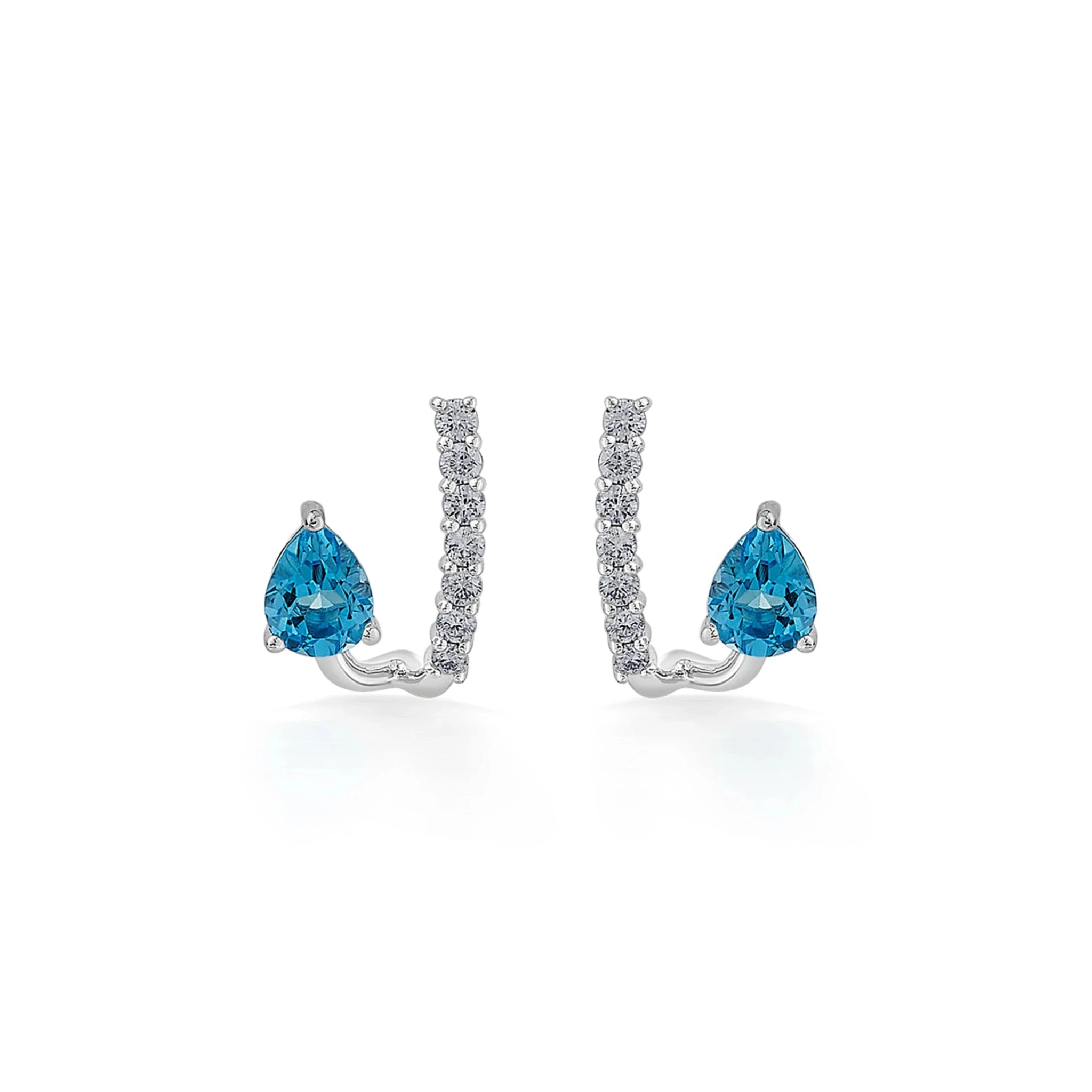 Color Pop Blue Topaz Teardrop Glow Earrings - Zen Diamond India