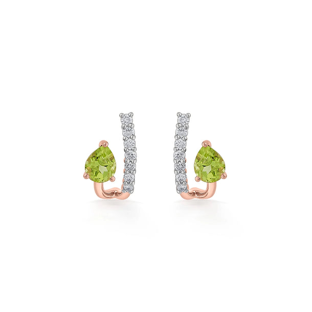 Color Pop Peridot Teardrop Spark Earrings - Zen Diamond India