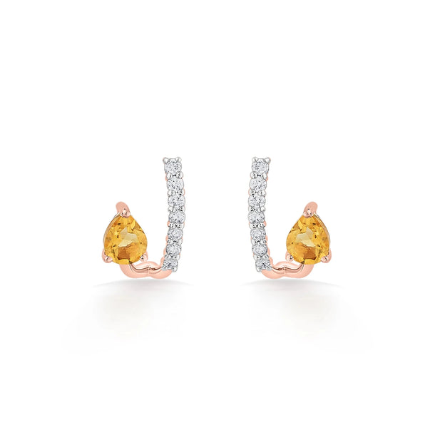 Color Pop Citrine Teardrop Glow Earrings - Zen Diamond India