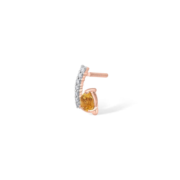 Color Pop Citrine Teardrop Glow Earrings - Zen Diamond India