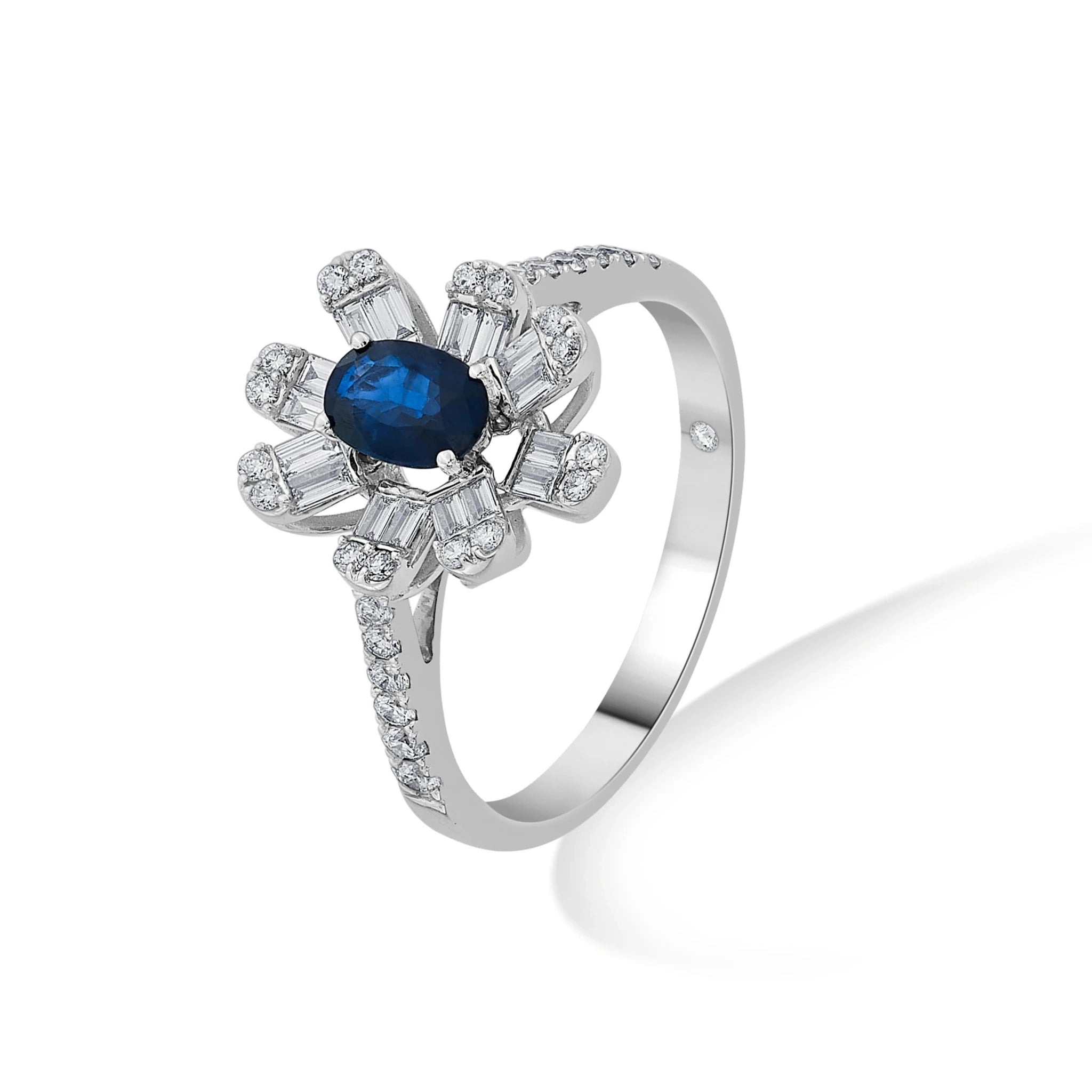 Toren Midnight Sapphire Bloom Ring - Zen Diamond India