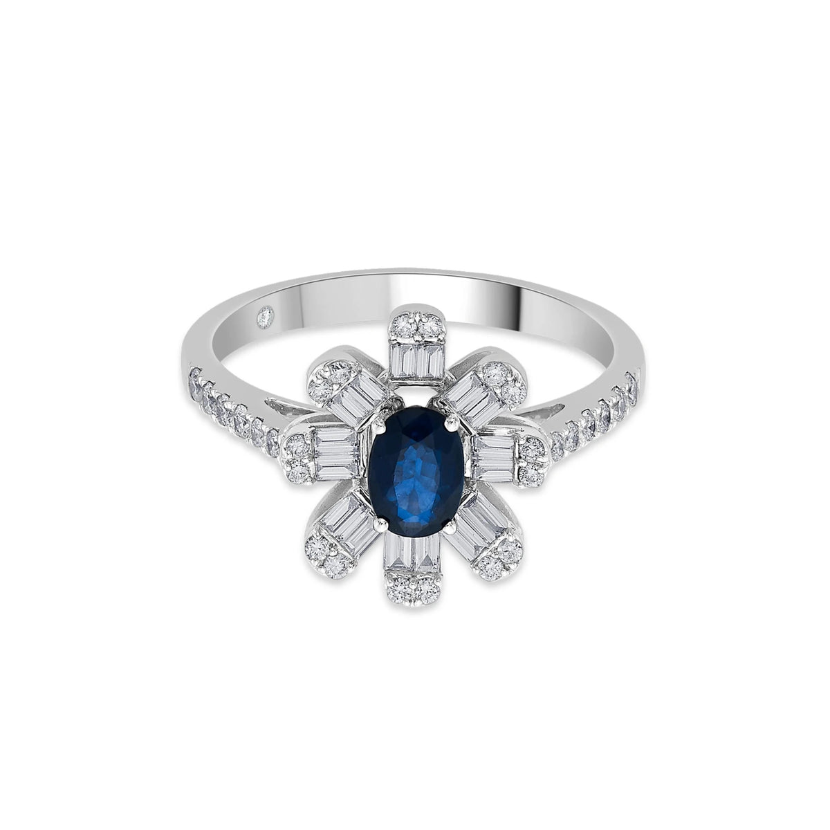 Toren Midnight Sapphire Bloom Ring - Zen Diamond India