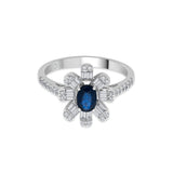 Toren Midnight Sapphire Bloom Ring - Zen Diamond India