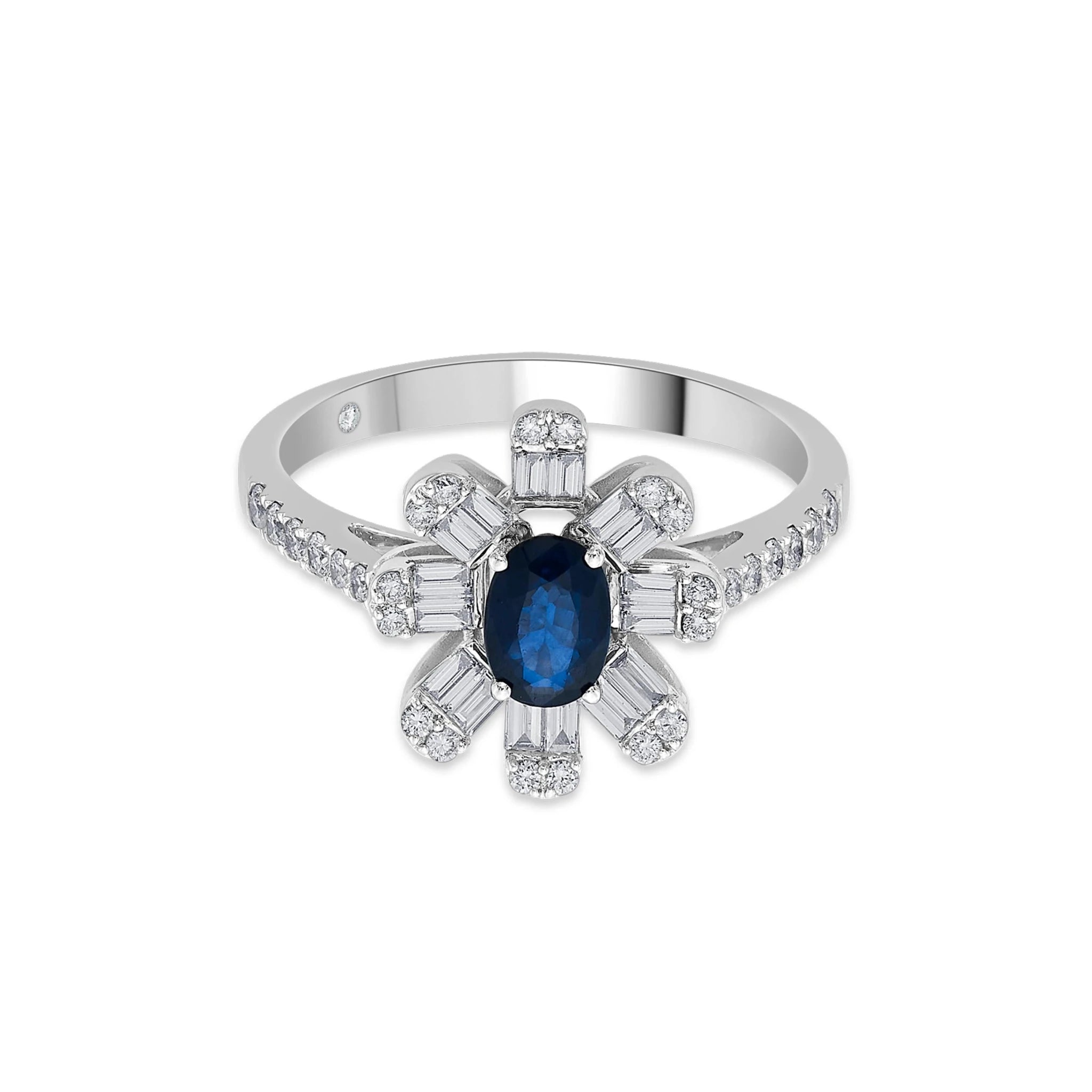 Toren Midnight Sapphire Bloom Ring - Zen Diamond India