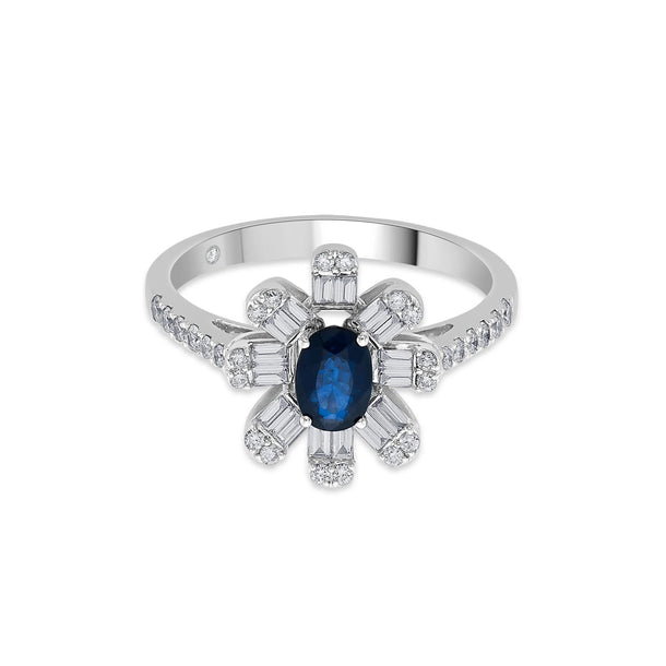Toren Midnight Sapphire Bloom Ring - Zen Diamond India