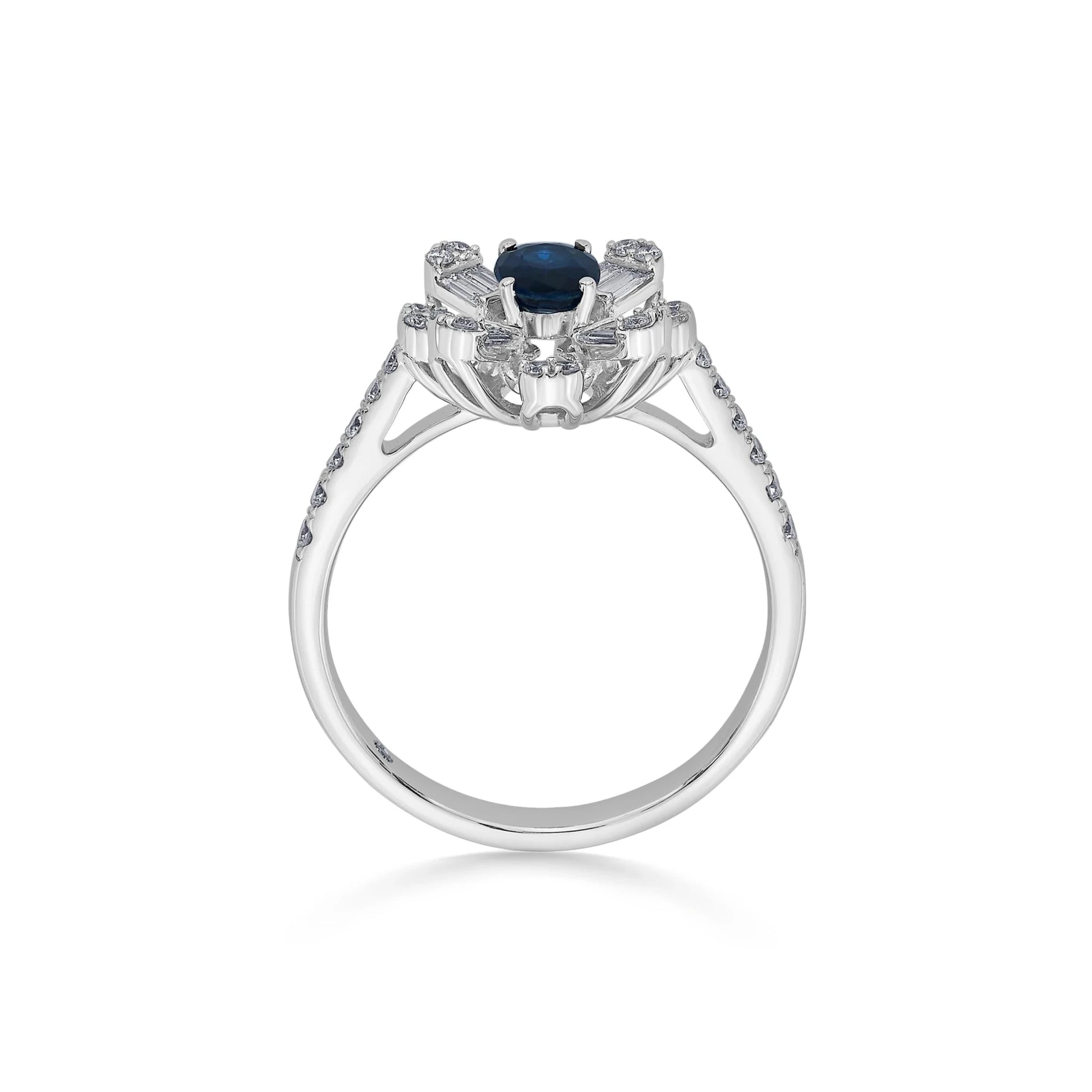Toren Midnight Sapphire Bloom Ring - Zen Diamond India
