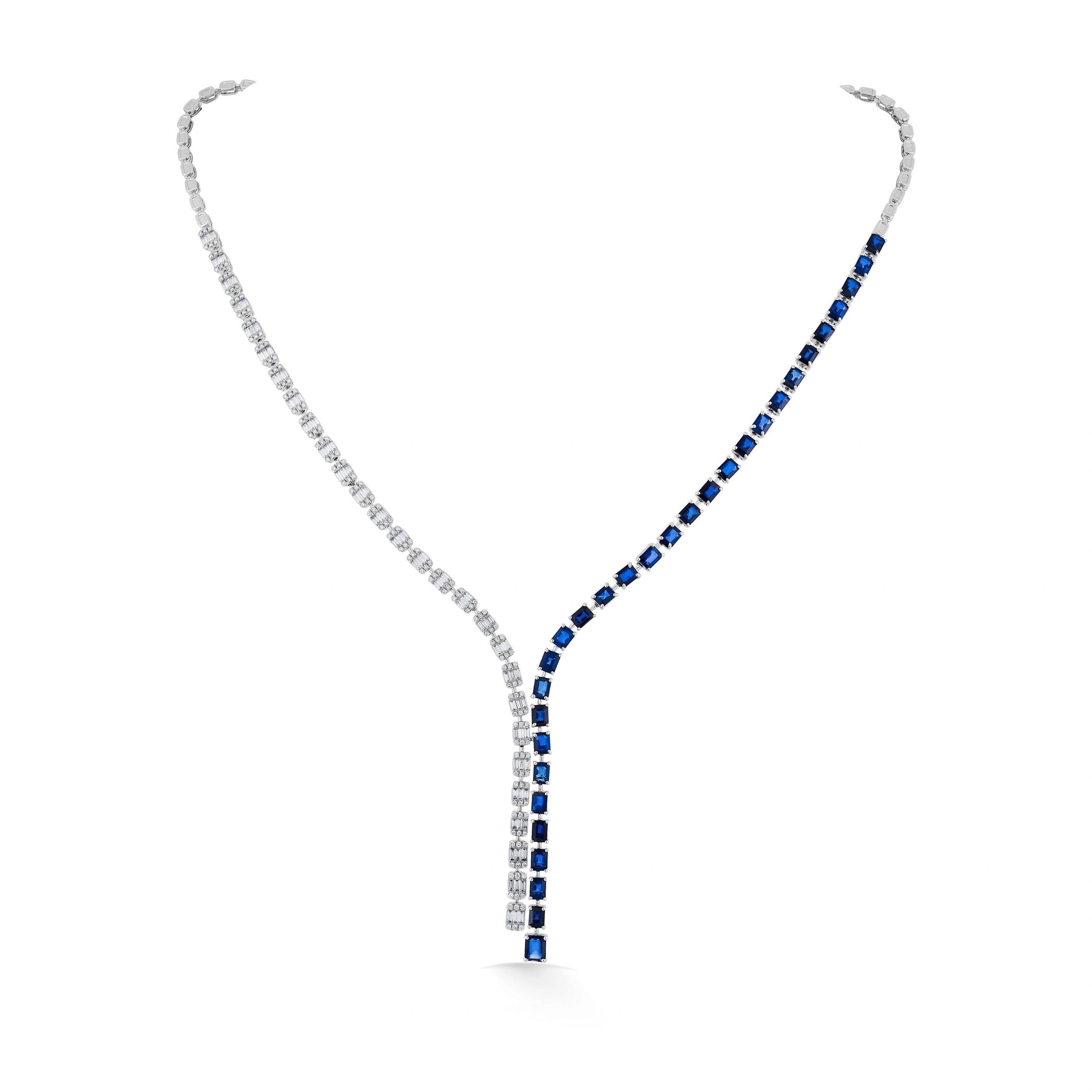 Tryst Midnight Curve Symphony Necklace - Zen Diamond India