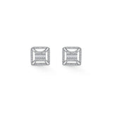 Classic Regal Square Spark Diamond Earrings - Zen Diamond India