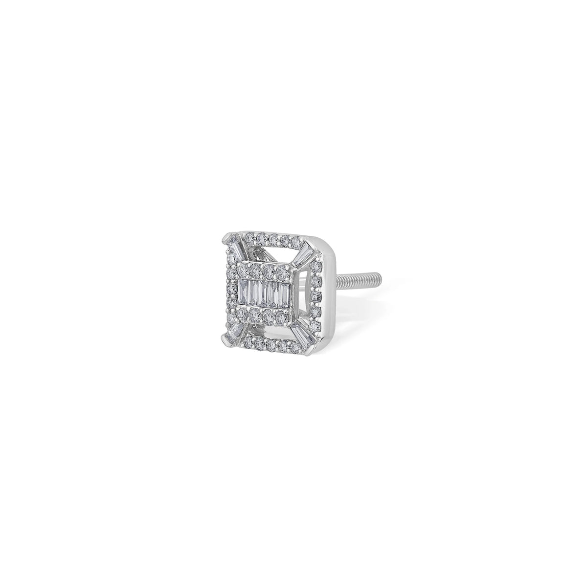 Classic Regal Square Spark Diamond Earrings - Zen Diamond India