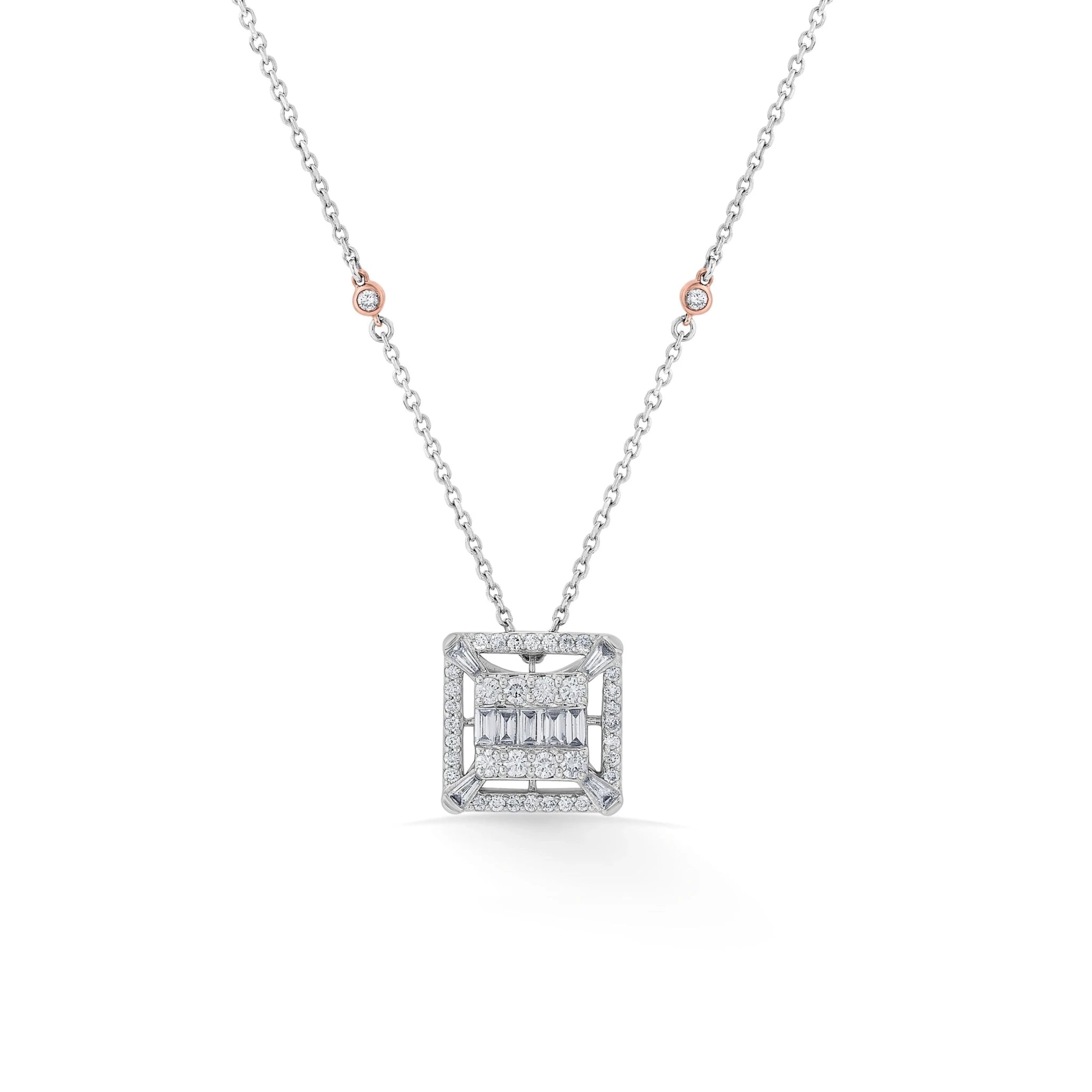 Classic Lustre Square Halo Pendant - Zen Diamond India