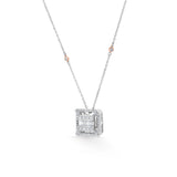 Classic Lustre Square Halo Pendant - Zen Diamond India