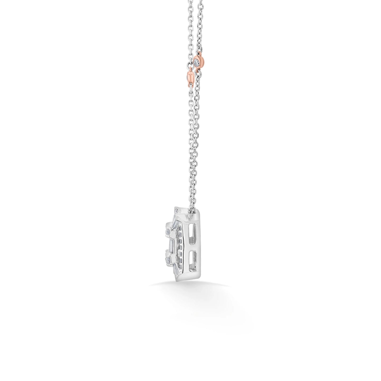 Classic Lustre Square Halo Pendant - Zen Diamond India