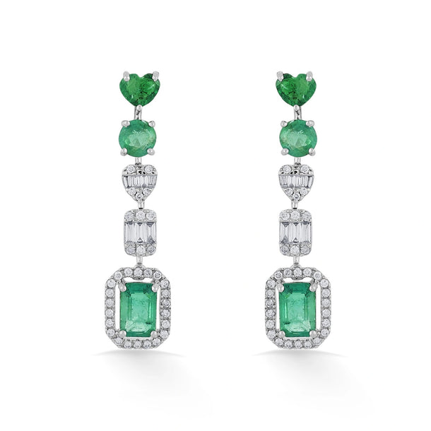 Tryst Emerald Affair Glow Earrings - Zen Diamond India