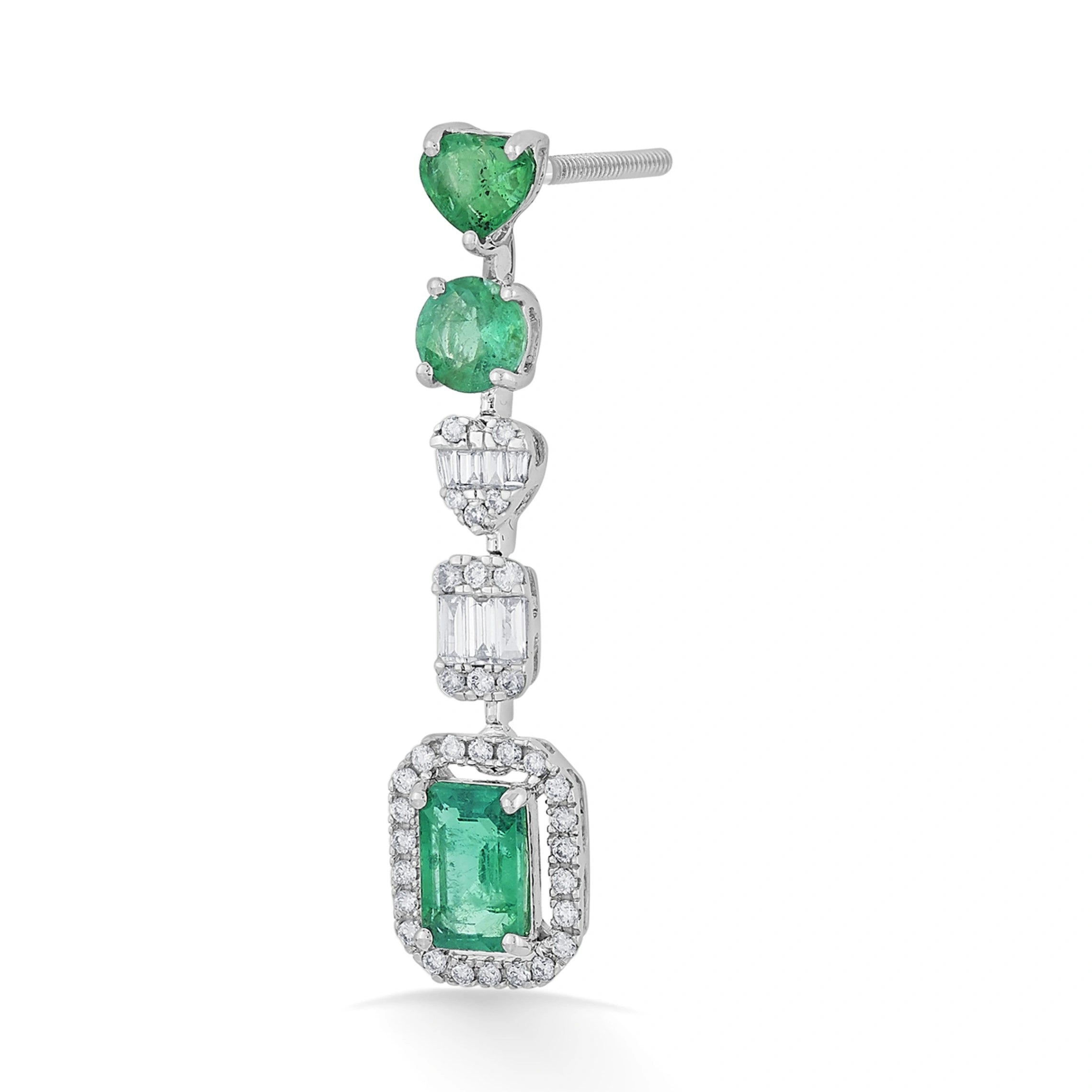 Tryst Emerald Affair Glow Earrings - Zen Diamond India