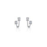 Classic Twin Radiance Baguette Curve Earrings - Zen Diamond India