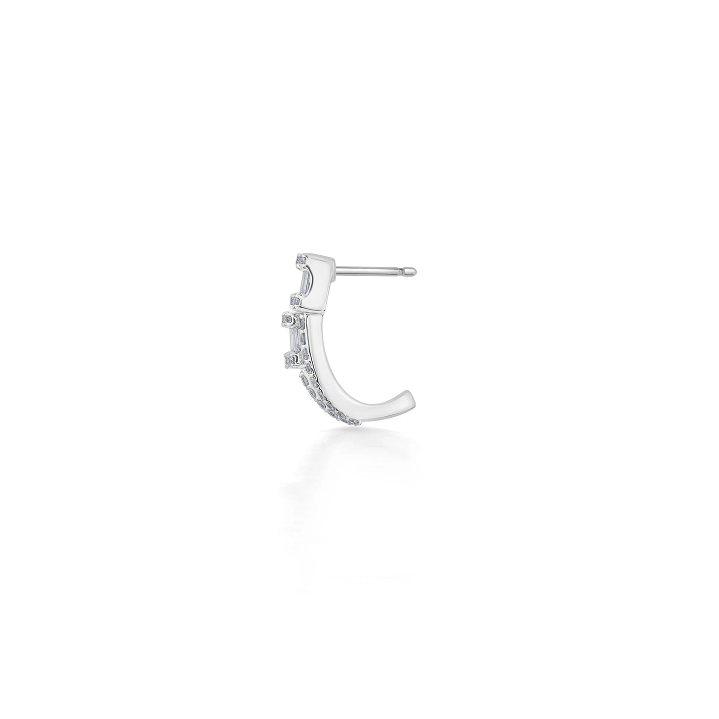 Classic Twin Radiance Baguette Curve Earrings - Zen Diamond India
