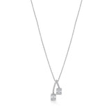 Classic Twin Gleam Drop Pendant - Zen Diamond India