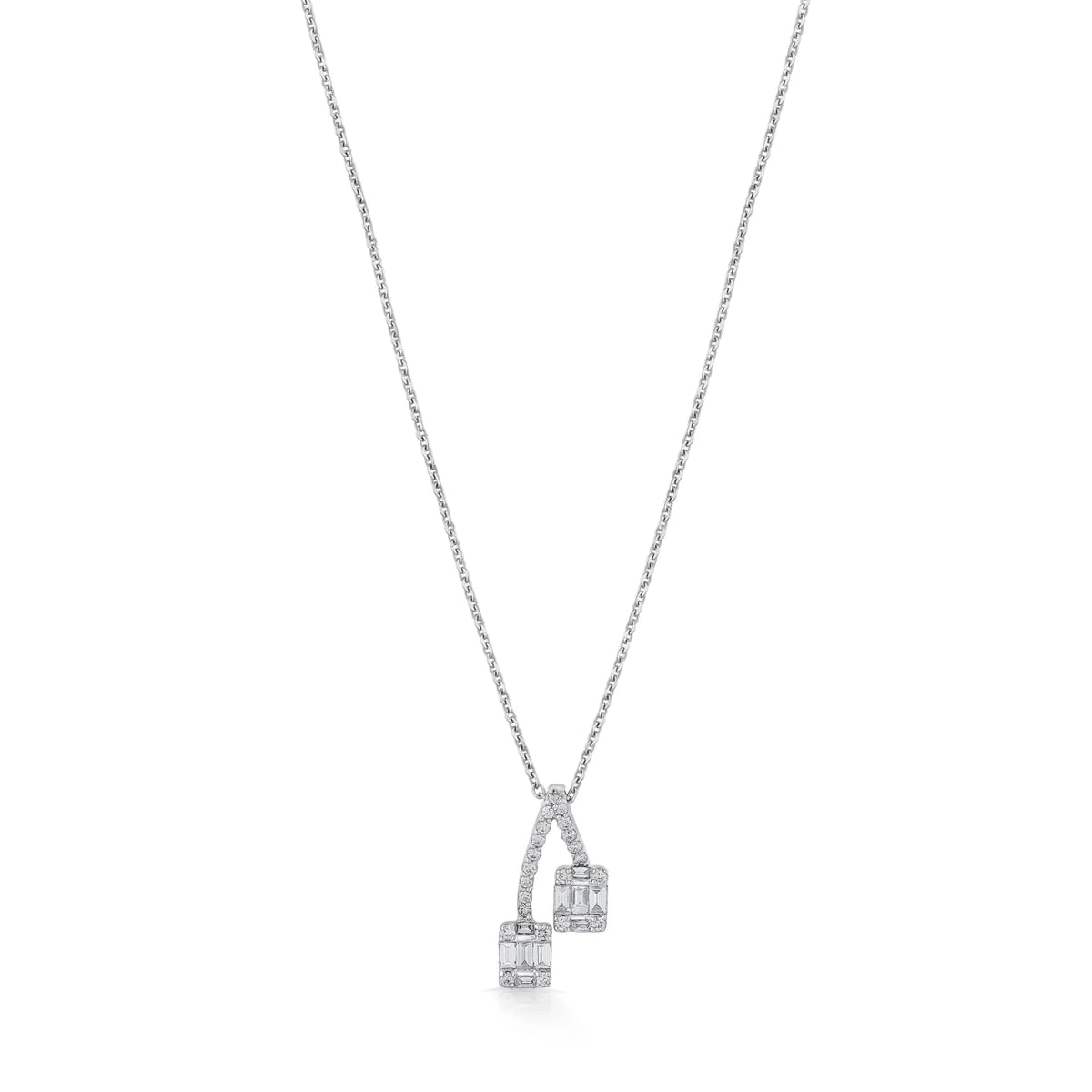 Classic Twin Gleam Drop Pendant - Zen Diamond India