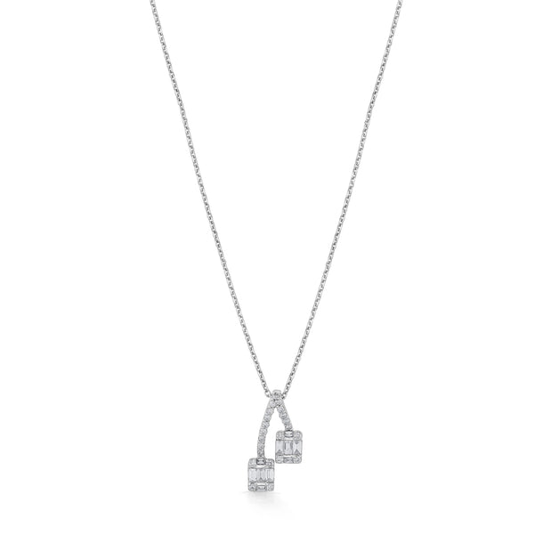 Classic Twin Gleam Drop Pendant - Zen Diamond India